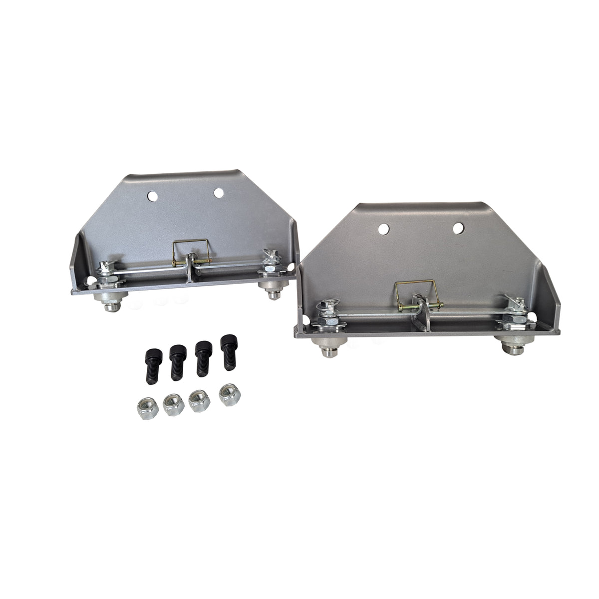 Silver powder coated carbon steel fifth wheel trailer hitch mount leg with mounting hardware from Husky Towing part number 33221