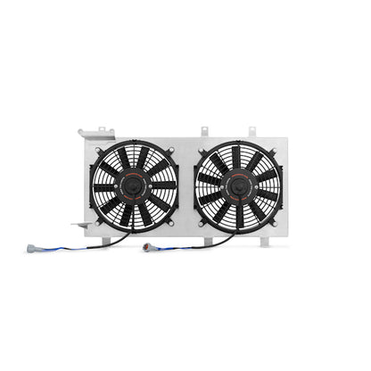 Silver uncoated plastic / aluminum engine cooling fan shroud kit from Mishimoto part number MMFS-WRX-01P