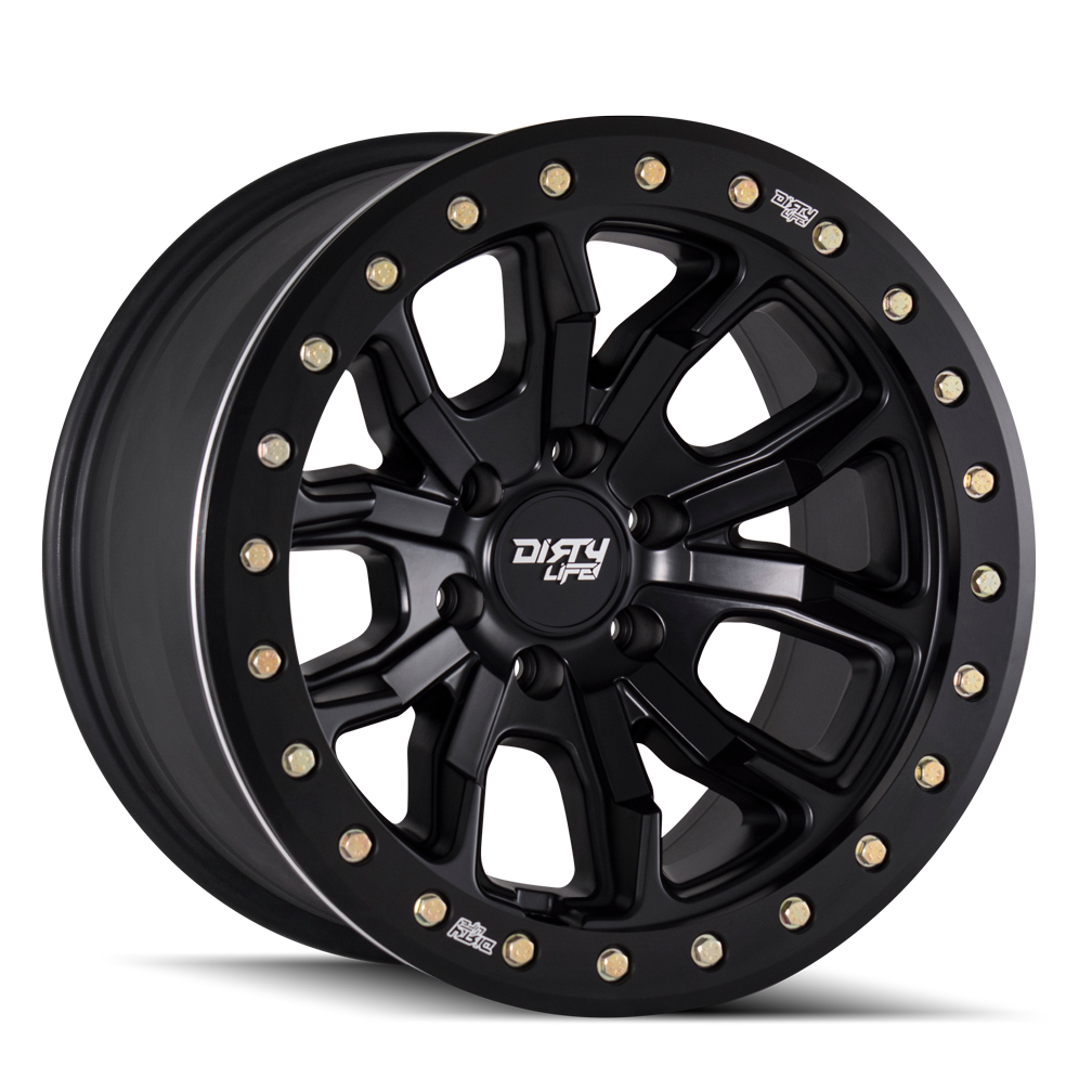 Black satin black alluminum wheel 17 diameter from DIRTY LIFE part number 9303-7973MB38