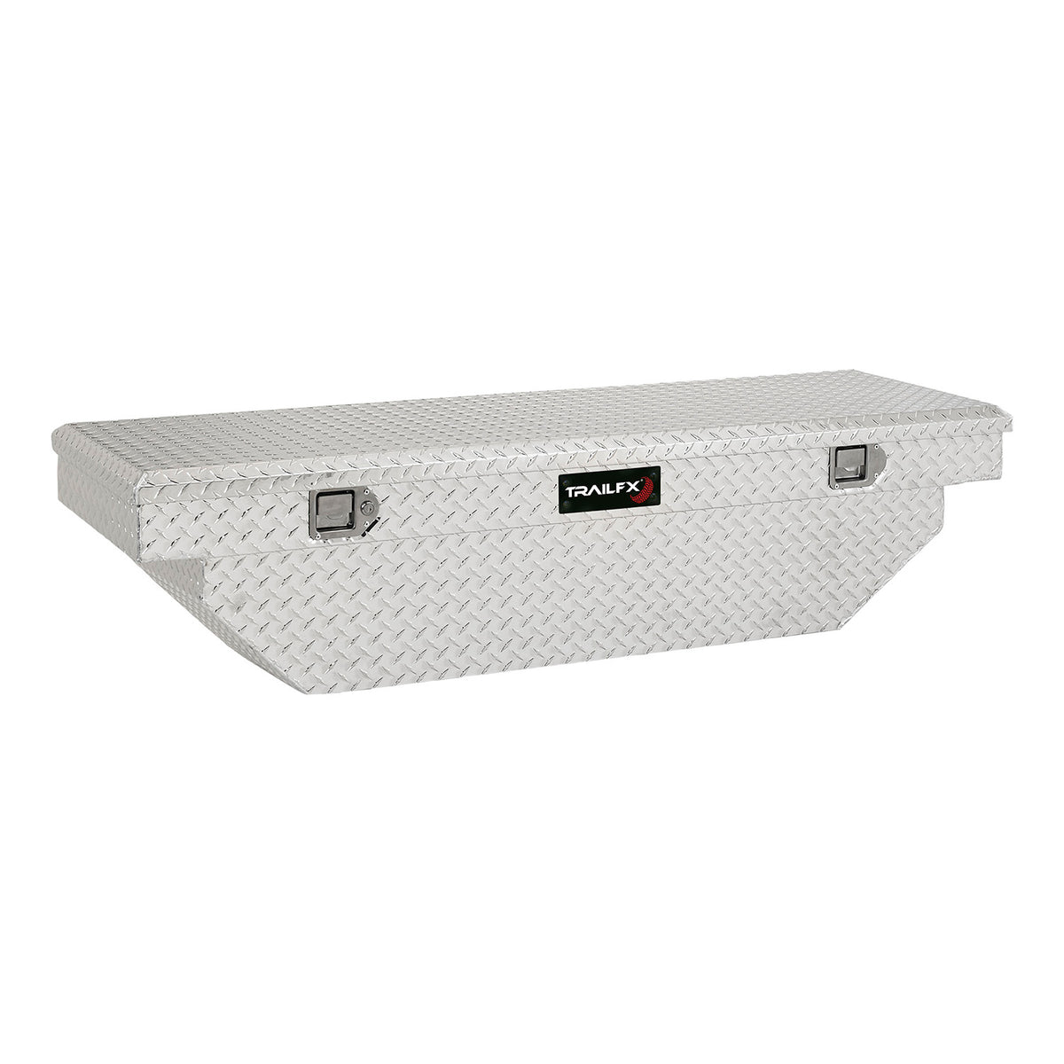 Silver polished 16 gauge aluminum truck tool box with mounting hardware from TrailFX part number 110601