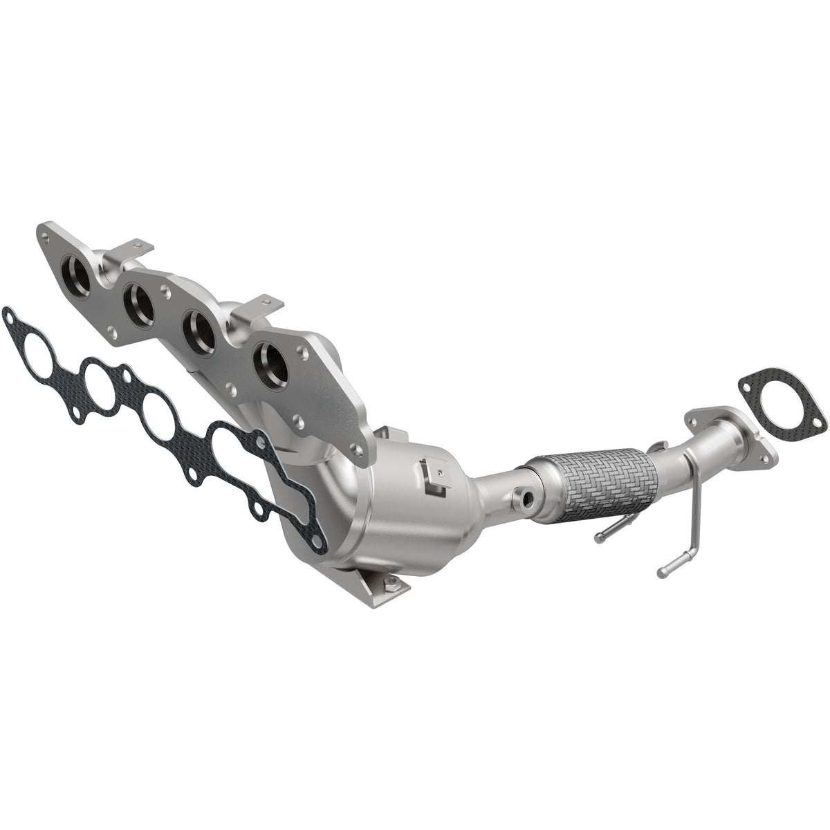 Uncoated stainless steel catalytic converter with integrated exhaust manifold from MagnaFlow Exhaust Products part number 5531186