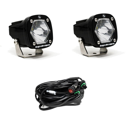 Black auxiliary light with mounting hardware from Baja Designs part number 387801