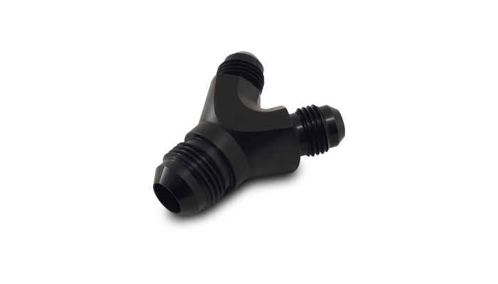 Black anodized 6061 aluminum universal t-type adapter from Vibrant Performance part number 10807