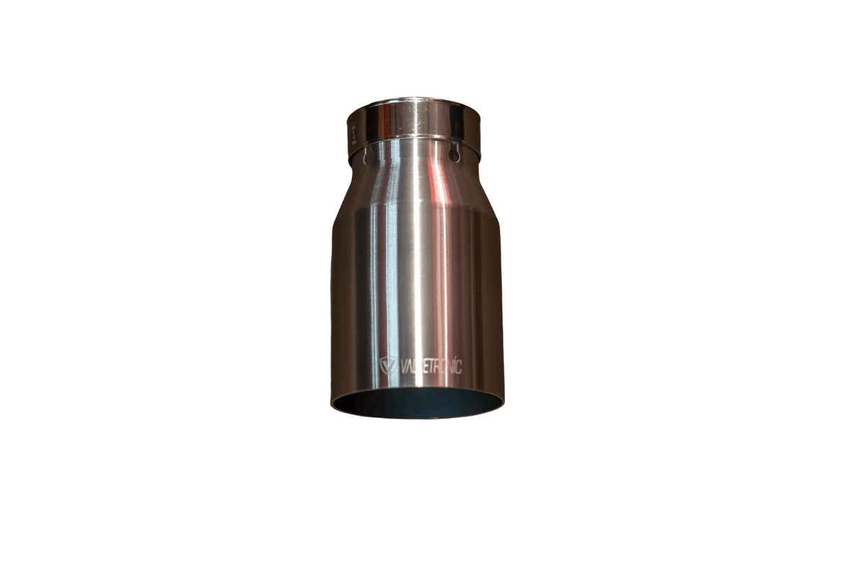 Brushed stainless steel exhaust tail pipe tip from Valvetronic Designs part number VTD.TIP.SW.25.35.BRSH