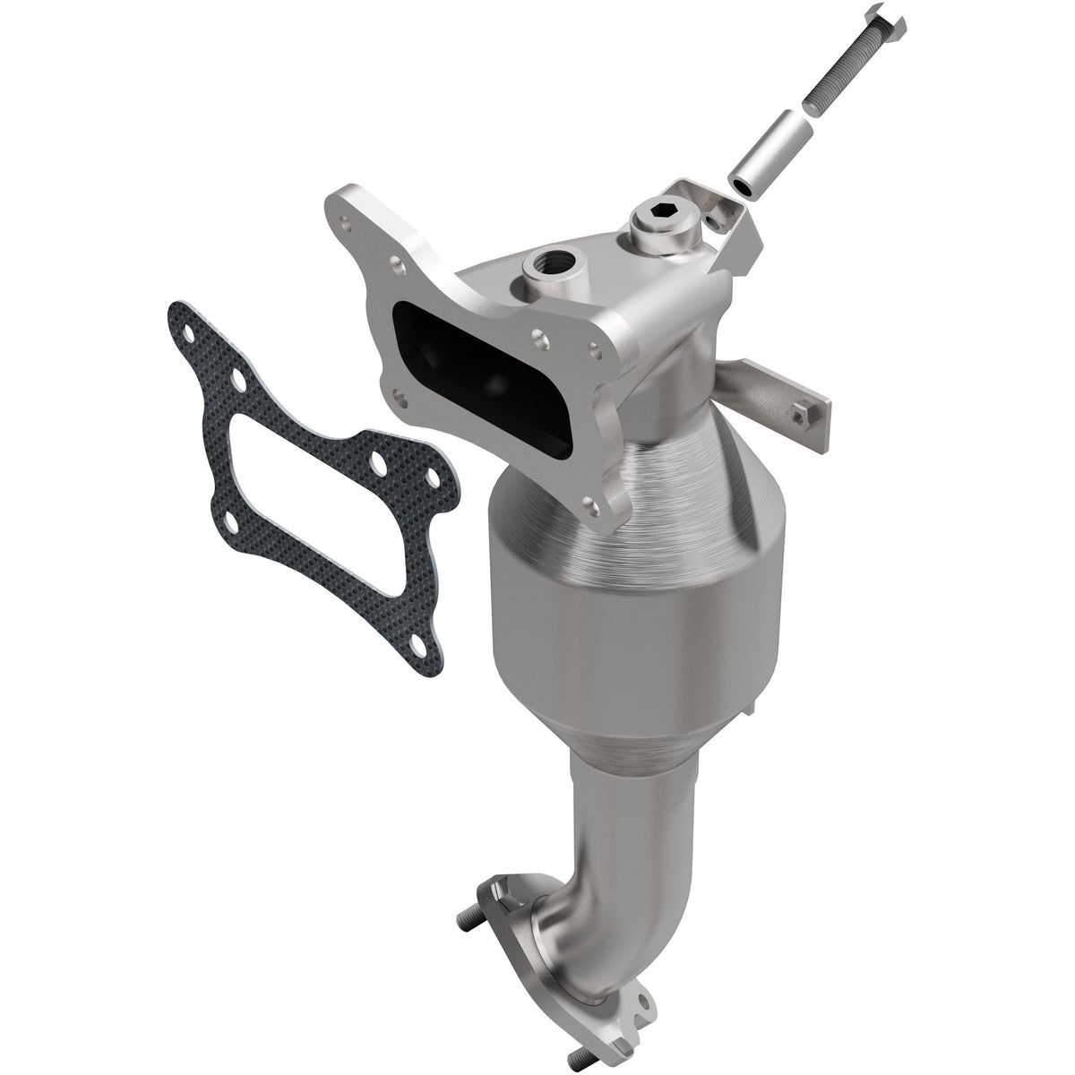 Uncoated stainless steel catalytic converter with integrated exhaust manifold from MagnaFlow Exhaust Products part number 52024