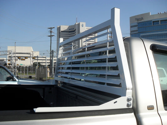 White powder coated steel truck cab protector / headache rack with mounting hardware from Cattleman HD part number 252W