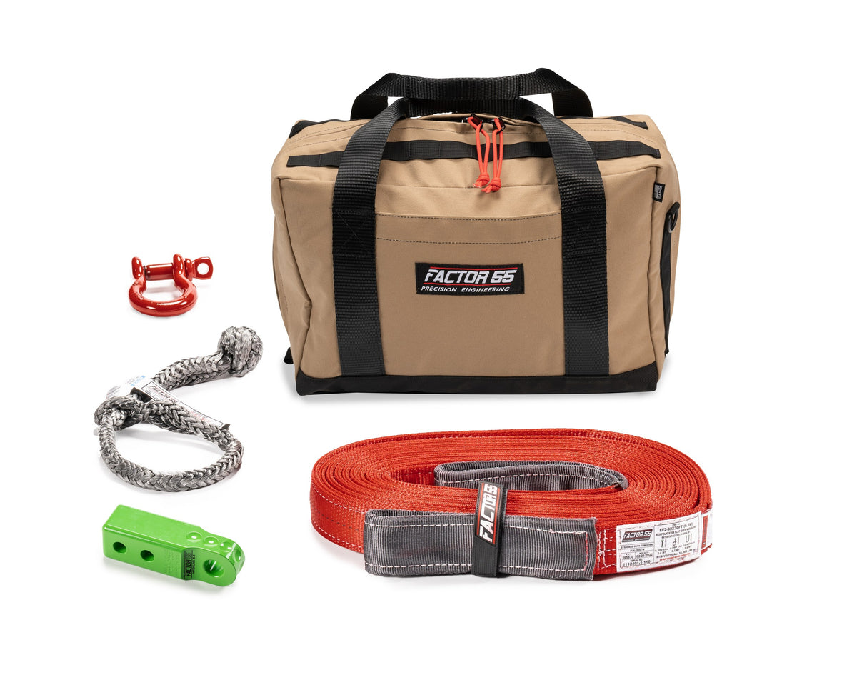 Green premium canvas winch accessory kit from Factor 55 part number 00485-08-MEDIUM
