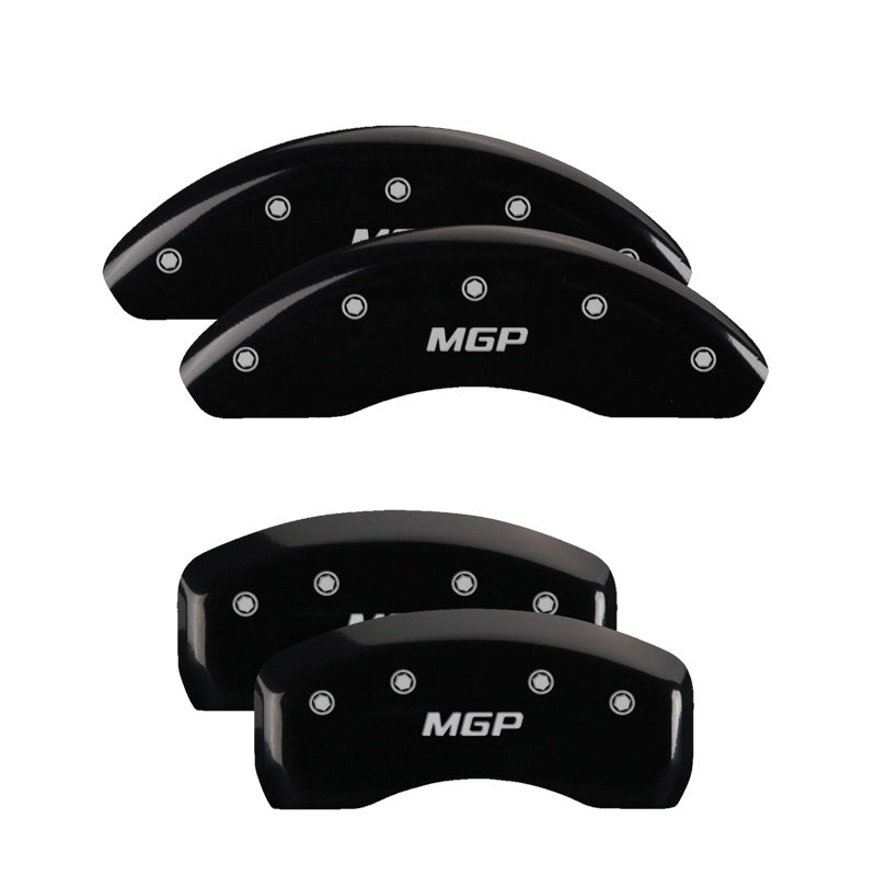 Black disc brake caliper cover from MGP Caliper Covers part number 20220SMGPBK