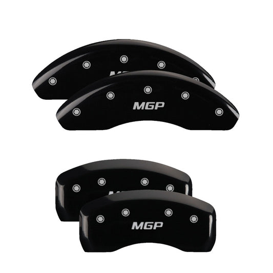 Black disc brake caliper cover from MGP Caliper Covers part number 20220SMGPBK
