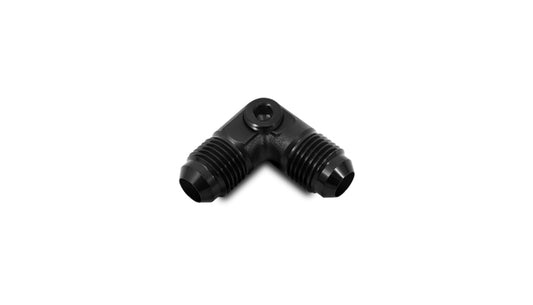 Black anodized 6061 aluminum universal t-type adapter from Vibrant Performance part number 16538