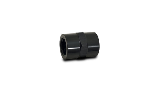 Black anodized 6061 aluminum pipe fitting from Vibrant Performance part number 10380