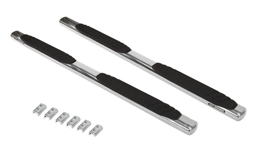 Silver stainless steel step nerf bar with mounting hardware from Big Country part number 394224806