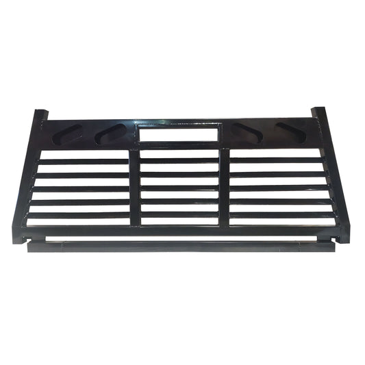 Black powder coated steel truck cab protector / headache rack with mounting hardware from Cattleman HD part number FR202L