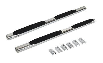 Silver stainless steel step nerf bar with mounting hardware from Big Country part number 394201806