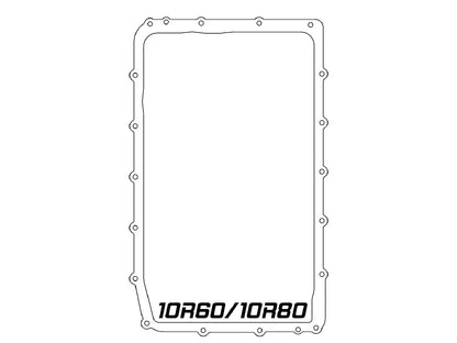 Black powdercoated cast aluminum transmission oil pan with mounting hardware from aFe Power part number 46-71330B