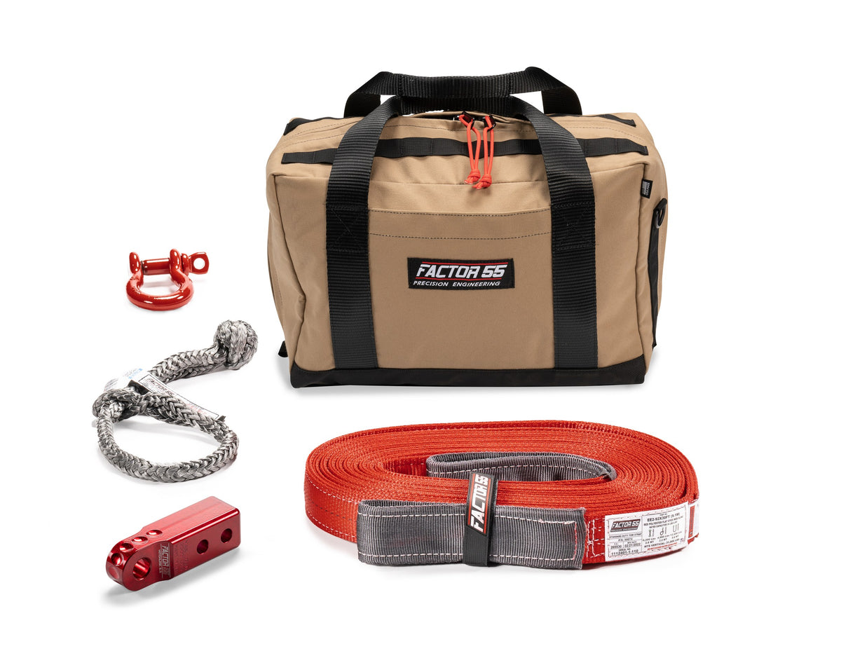 Red premium canvas winch accessory kit from Factor 55 part number 00485-01-MEDIUM