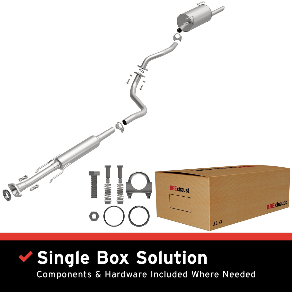 Satin exhaust system kit from BRExhaust part number 106-0157