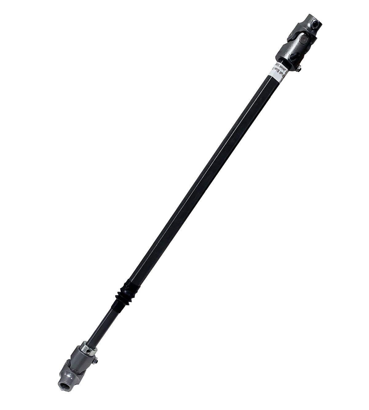Natural steel steering shaft with mounting hardware from Borgeson part number 000943