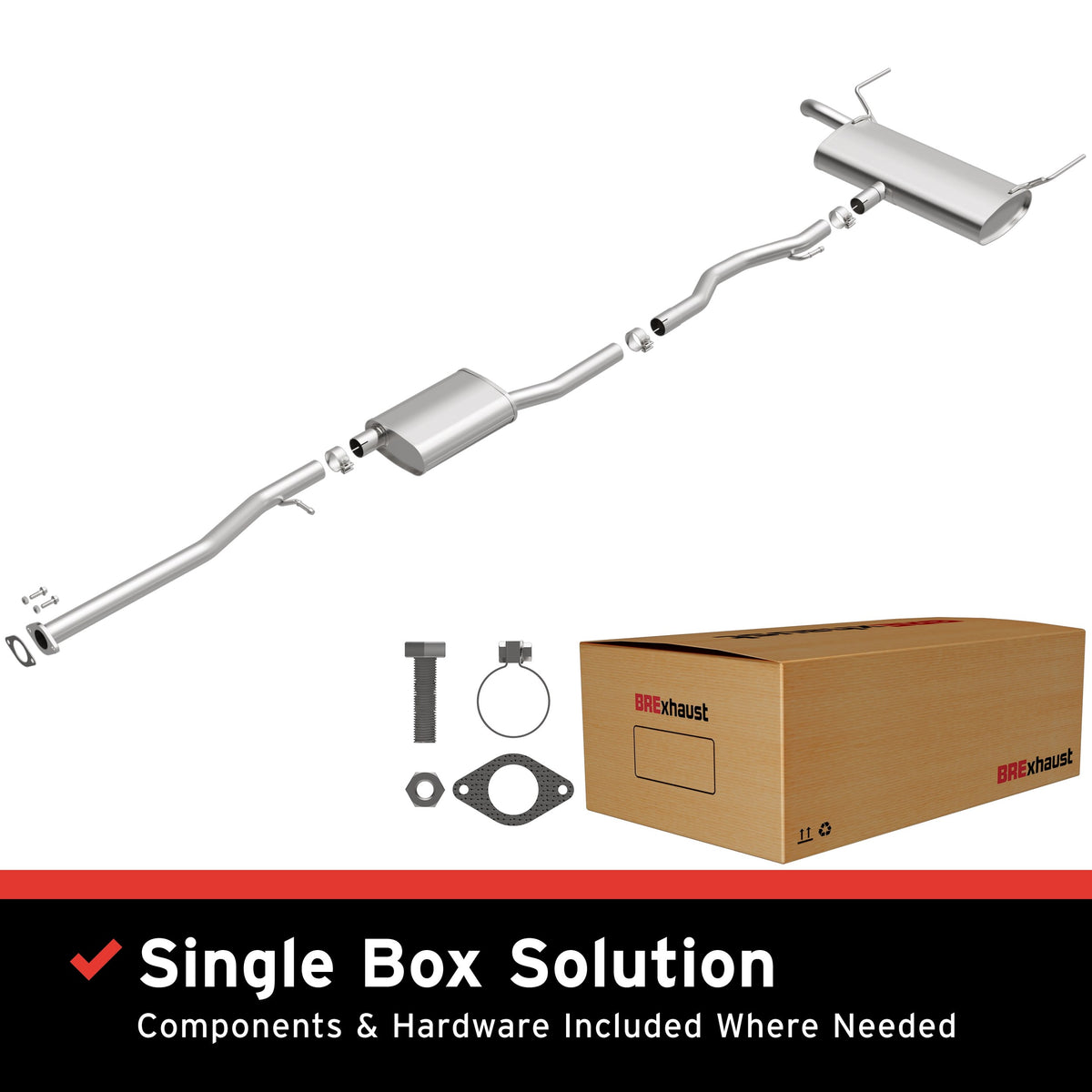 Satin exhaust system kit from BRExhaust part number 106-1012