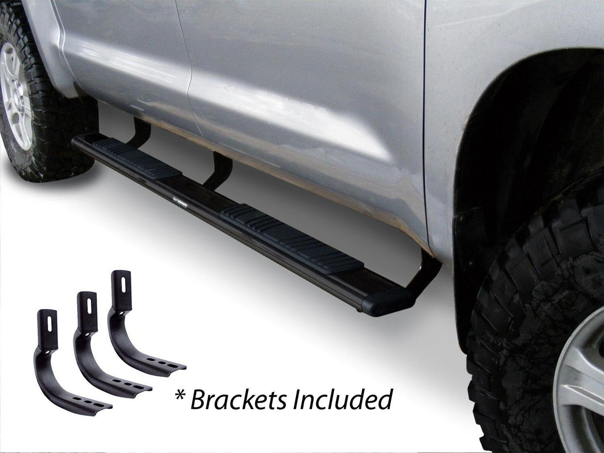 Black mild steel step nerf bar with mounting hardware from Big Country part number 395224870