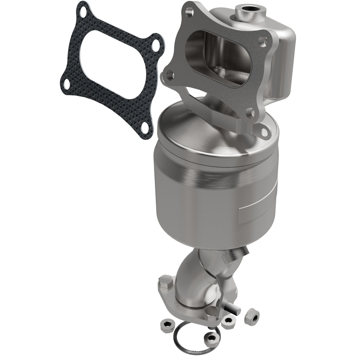 Uncoated stainless steel catalytic converter with integrated exhaust manifold from MagnaFlow Exhaust Products part number 51898
