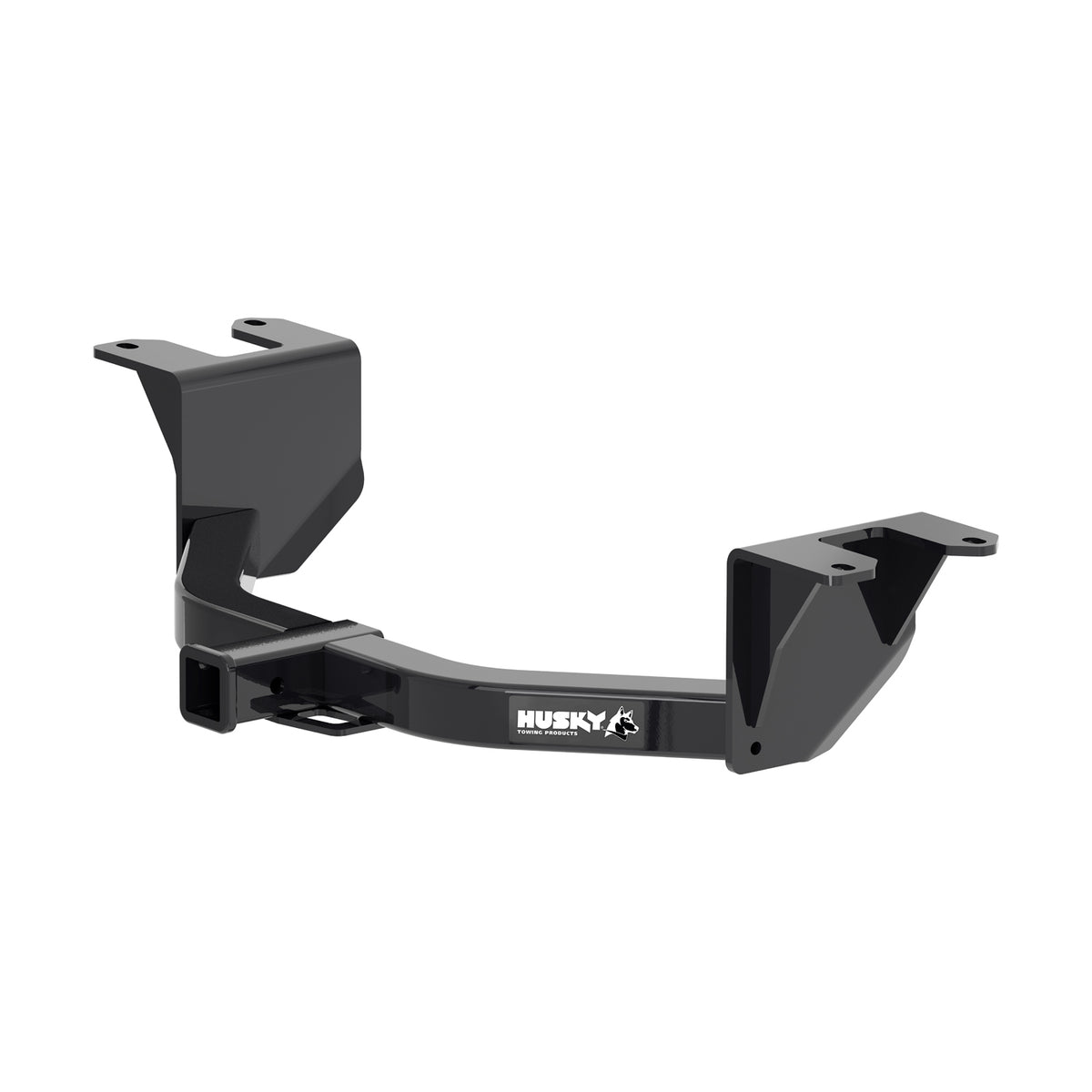 Black powder coated mild steel trailer hitch with mounting hardware from Husky Towing part number 69627C