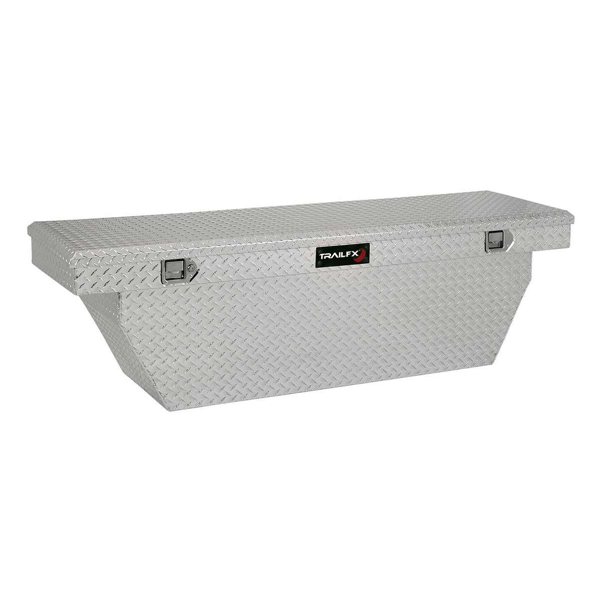 Silver polished 16 gauge aluminum truck tool box with mounting hardware from TrailFX part number 111701