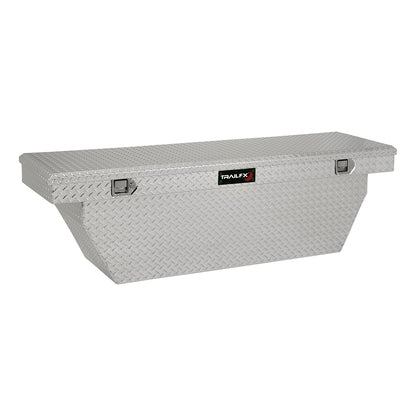 Silver polished 16 gauge aluminum truck tool box with mounting hardware from TrailFX part number 111701