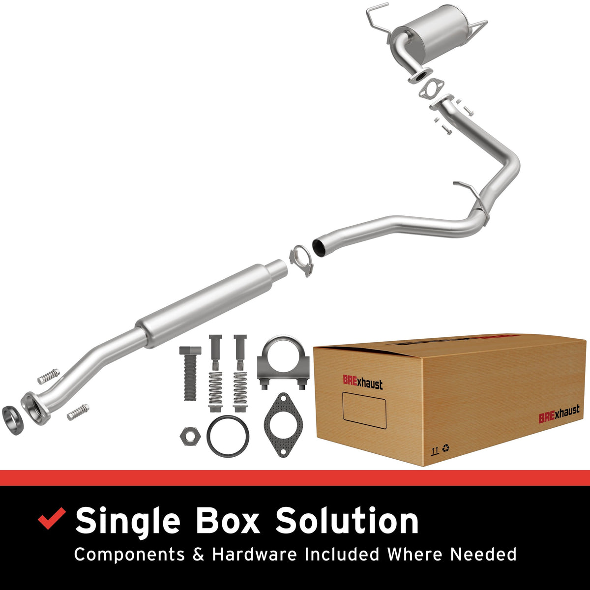 Satin exhaust system kit from BRExhaust part number 106-0596