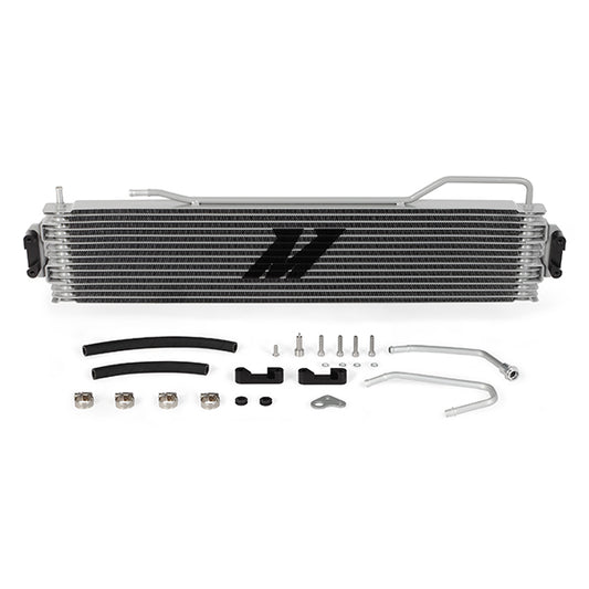 Natural aluminum automatic transmission oil cooler with mounting hardware from Mishimoto part number MMTC-K2-14