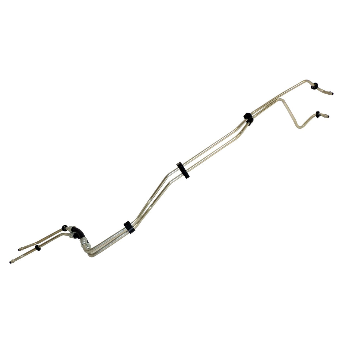 Black, unpainted automatic transmission oil cooler hose assembly from Crown Automotive Jeep Replacement part number 55056624AD