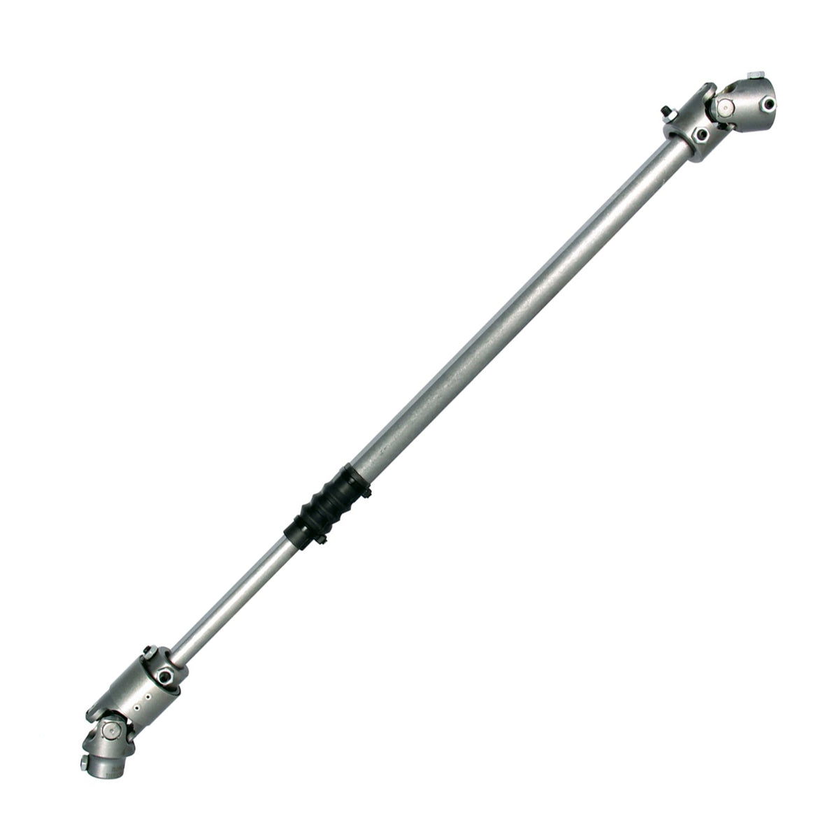 Natural steel steering shaft with mounting hardware from Borgeson part number 000925