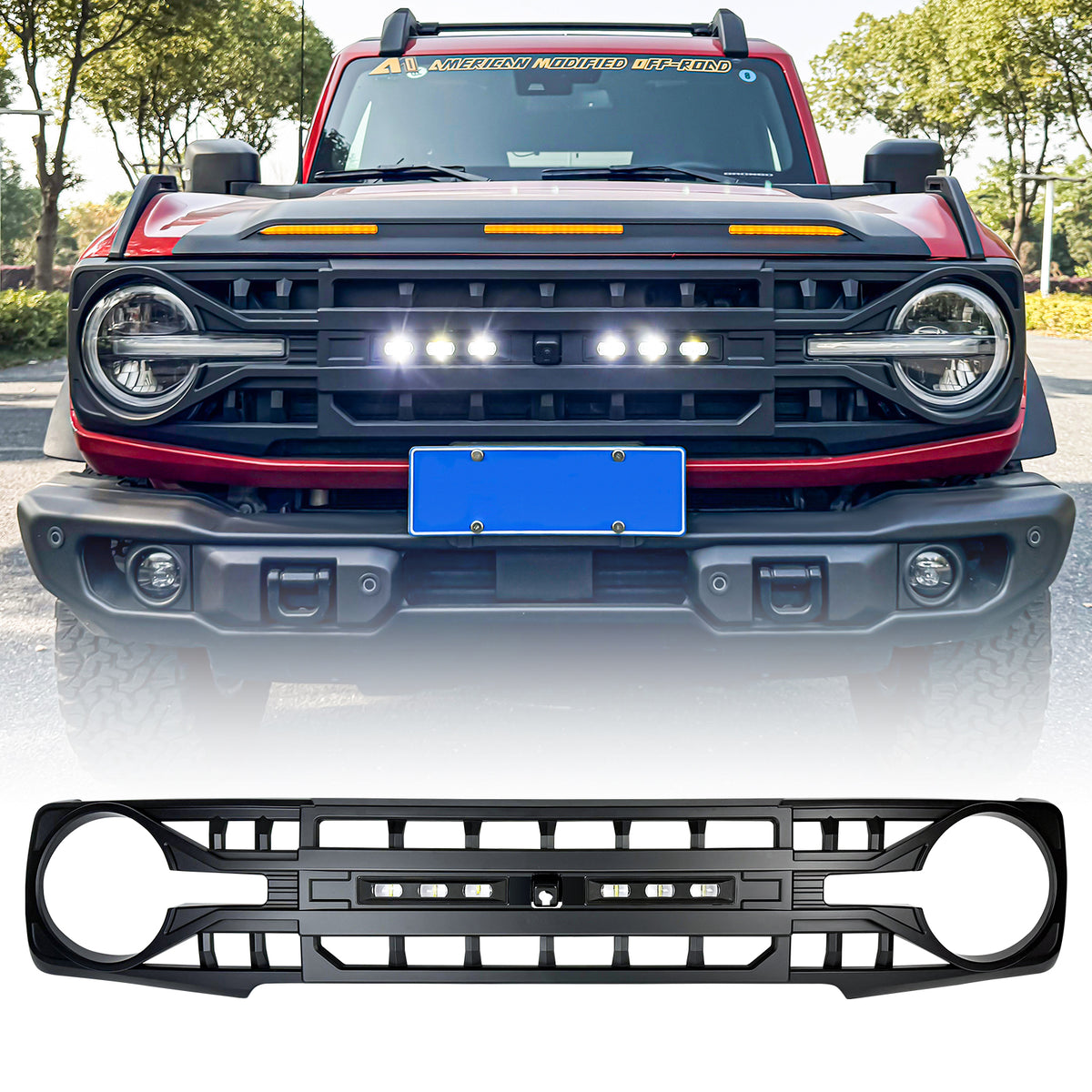 Matte black grille from AMERICAN MODIFIED part number AMFMEA00116