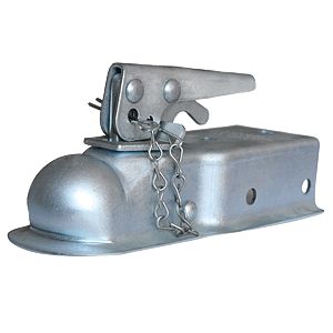 Silver bare steel trailer coupler from Husky Towing part number 87071