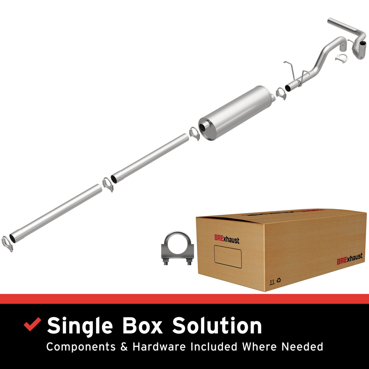 Satin exhaust system kit from BRExhaust part number 106-0278