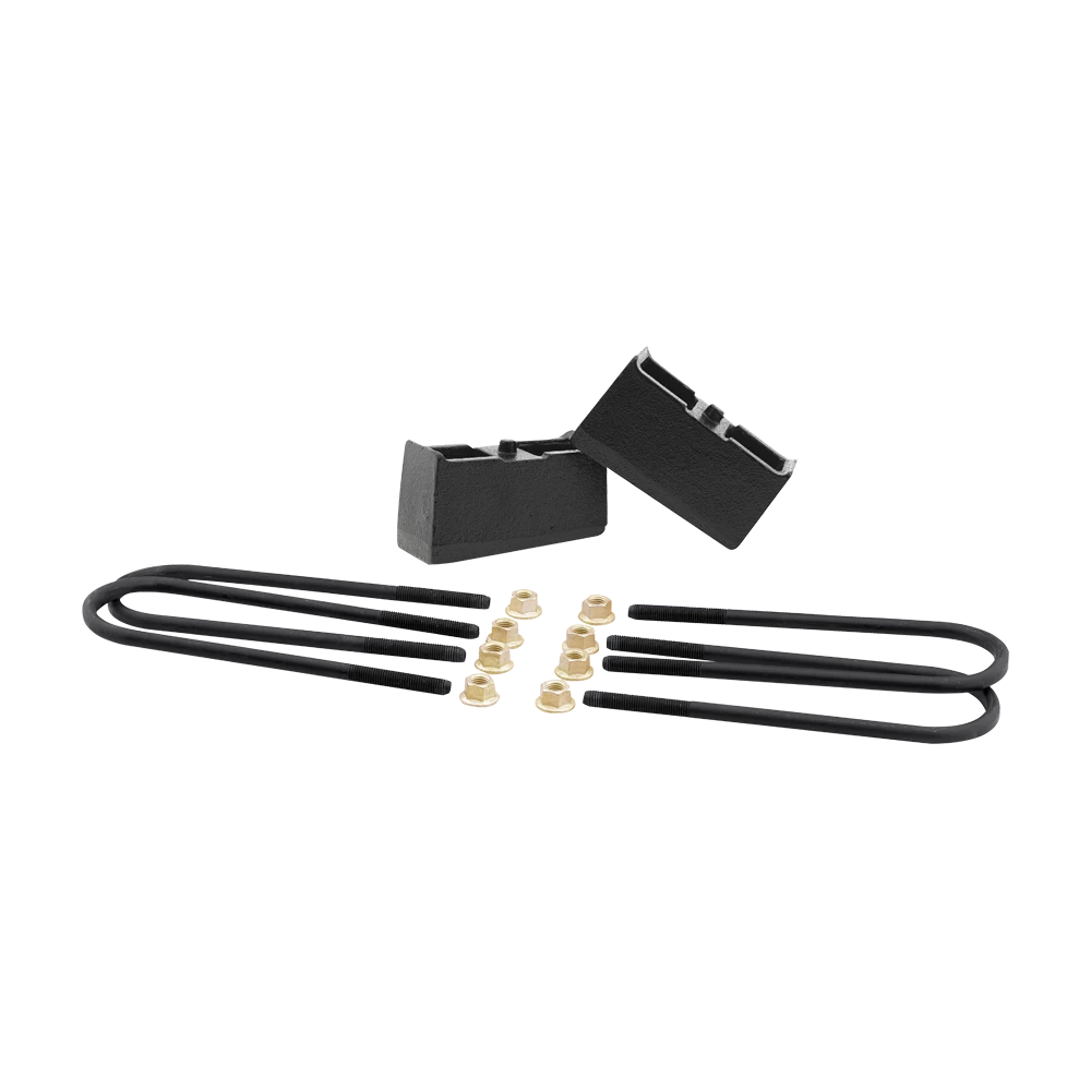 Black cast iron suspension leaf spring block kit from ReadyLift part number 66-3003