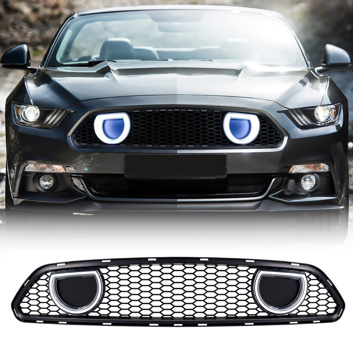 Matte black abs plastic grille from AMERICAN MODIFIED part number AMFMCA00615