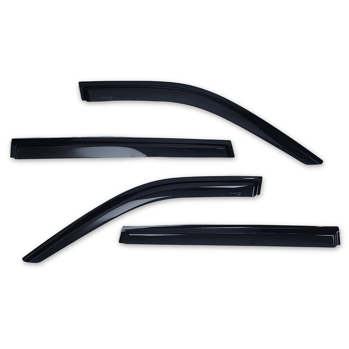 Smoke acrylic side window deflector with mounting hardware from TrailFX part number 4739H