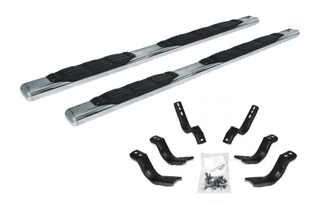 Silver stainless steel step nerf bar kit with mounting hardware from Big Country part number 105229806