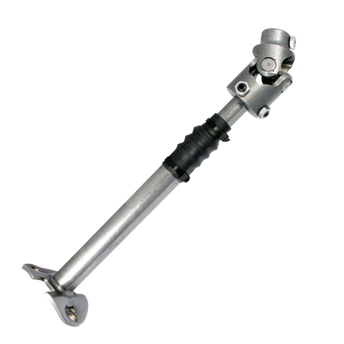 Natural steel steering shaft with mounting hardware from Borgeson part number 000977
