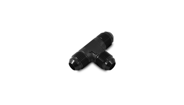 Black anodized 6061 aluminum universal t-type adapter from Vibrant Performance part number 10480