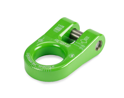 Green powdercoat 6061 aluminum screw pin shackle from Factor 55 part number 00054-08