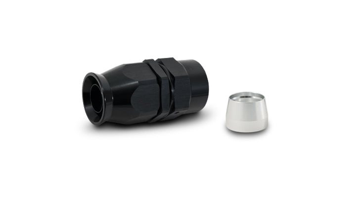 Black anodized 6061 aluminum push-on hose fitting from Vibrant Performance part number 28010