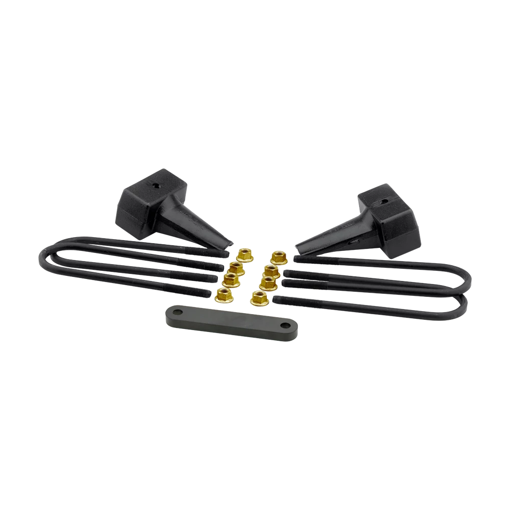 Black cast iron suspension leaf spring block kit from ReadyLift part number 66-2014