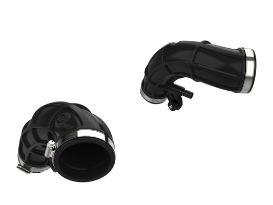 Black reinforced silicone turbocharger inlet hose from aFe Power part number 55-20001