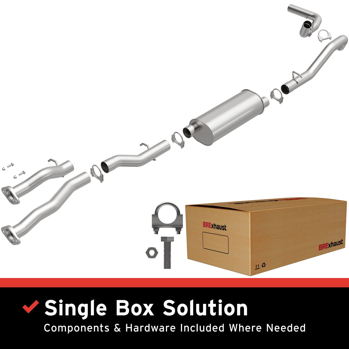 Satin exhaust system kit from BRExhaust part number 106-0710