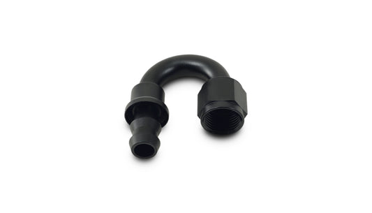 Black anodized 6061 aluminum push-on hose fitting from Vibrant Performance part number 22806