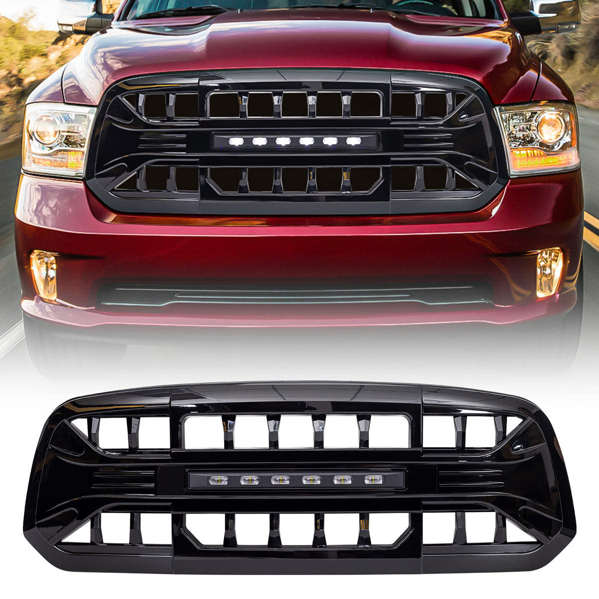 Glossy black abs plastic grille from AMERICAN MODIFIED part number AMDEBA00151