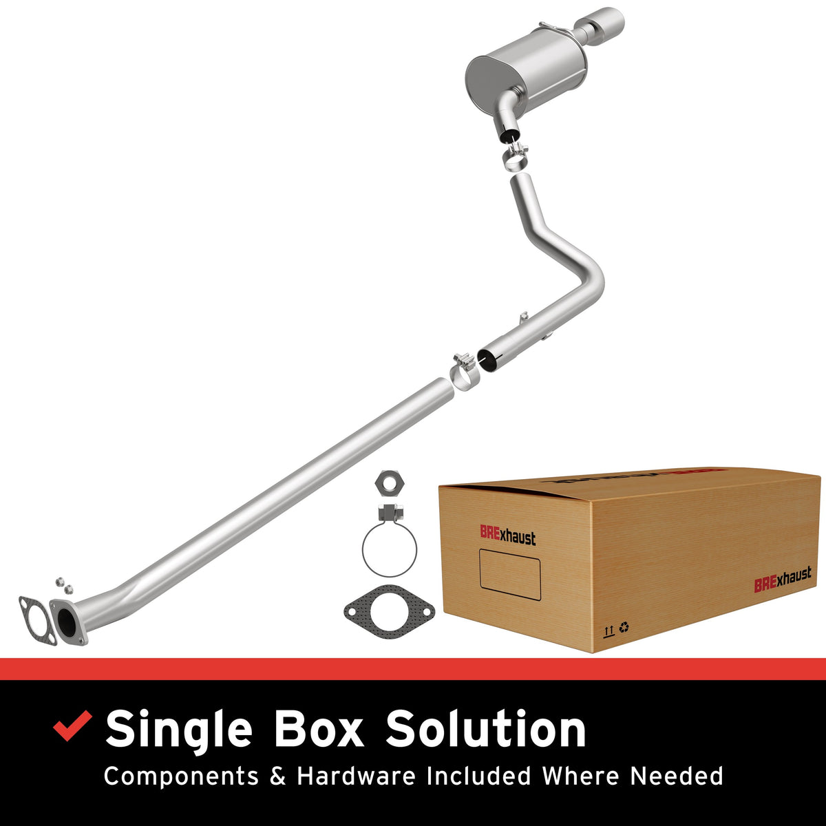 Satin exhaust system kit from BRExhaust part number 106-1055