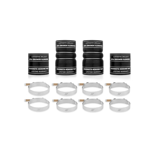 Black silicone intercooler boot kit from Mishimoto part number MMBK-F2D-99BK